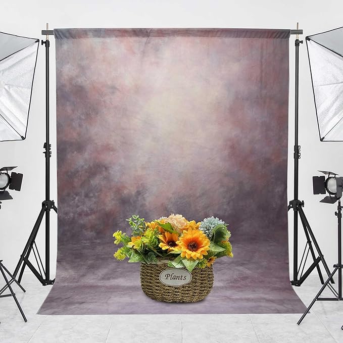 Abstract Professional Photography Backdrop for Portrait Photo Props Booth Background Photoshoot Studio with Polyester Fabric Roller Pocket on Top (8x12,Purple,No Stand)