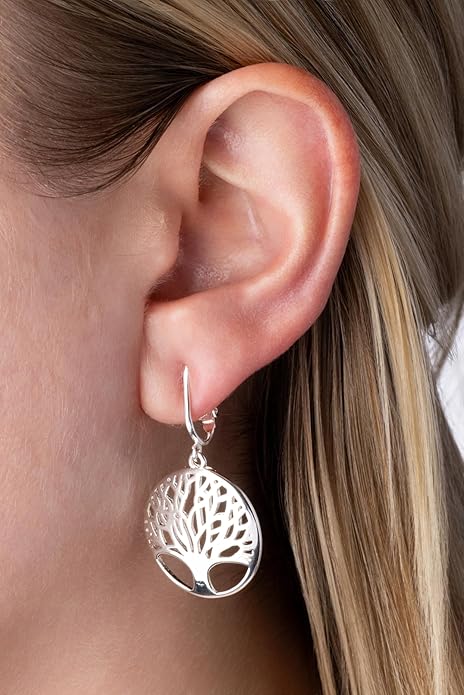 Silver Clip On Earrings For Women, They Look Pierced, Don't Pinch & Won't Fall Off, Hypoallergenic & Lightweight