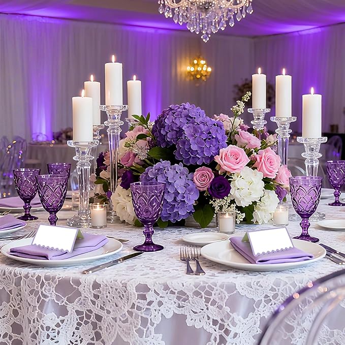 150 PCS Purple Scalloped Place Cards 2 x 3.5 Inch Blank Tented Place Card Name Cardstock Seat Assignment Label Card Reserved Table Signs Seating Signs for Birthday Party Wedding Setting