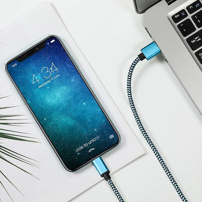 RoFI Micro USB Cable 15ft with 3A Fast Charging Extra Long and Extremely Durable Nylon Braided Charger Cord for Galaxy S7/S6/J8/J7 Note 5,Kindle,LG,PS4,Camera,Xbox One and More (Blue)