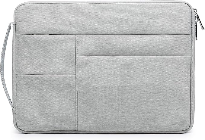 HYZUO 14-15 Inch Laptop Sleeve Bag for MacBook Air 15 M4 M3 M2, MacBook Pro 15, 15" Surface Laptop, XPS 14/15 Plus, Portable NoteBook Case for 14" HP Dell Lenovo ThinkPad Acer, Light Gray