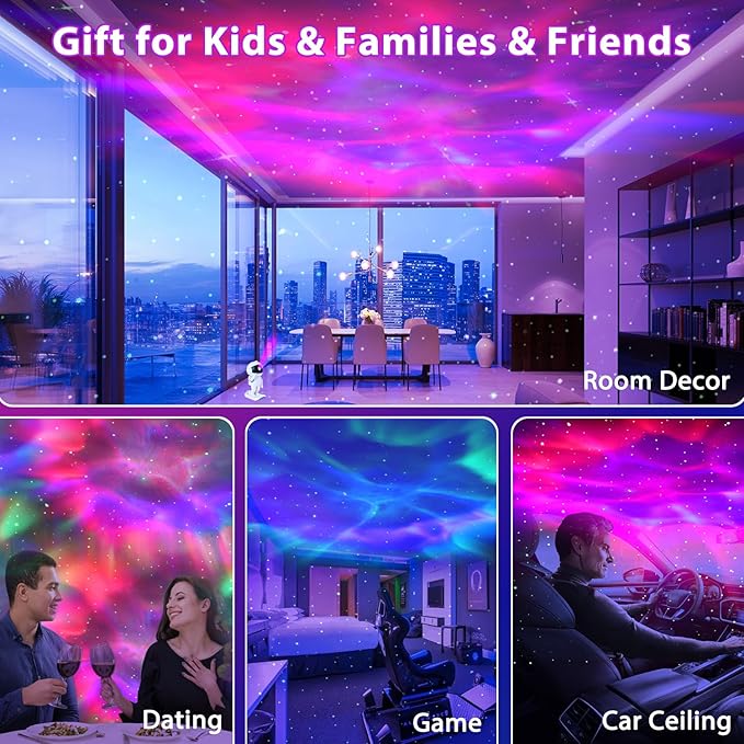 Galaxy Projector for Bedroom, Star Night Light Projector with Remote Control & Timer, Gift for Kids Adults for Birthdays, Christmas (Pink)