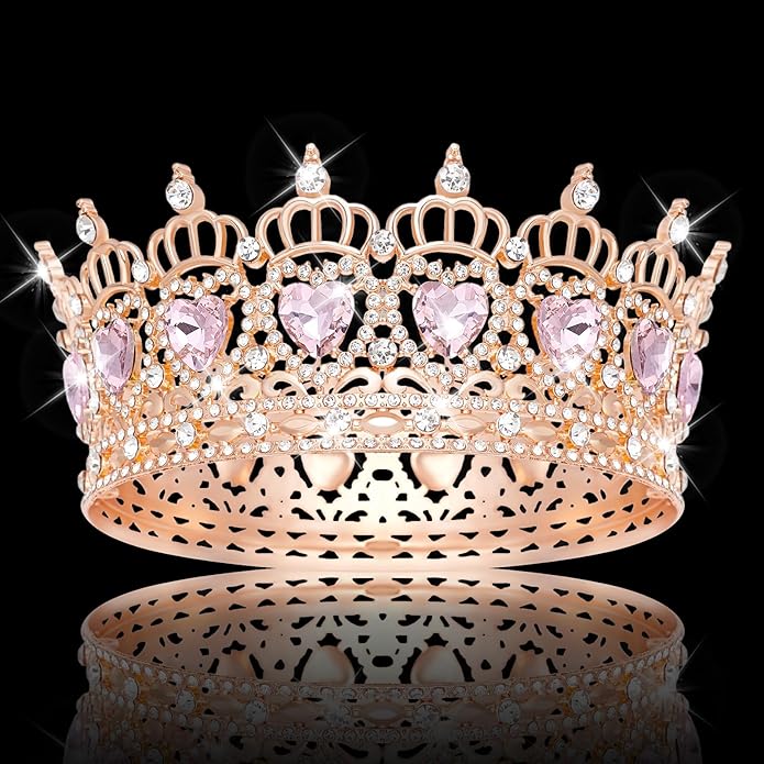 Queen Crown Wedding Rhinestone Heart Crowns and Tiaras for Women Costume Party Hair Accessories Princess BirthdayCrown Crystal Bridal Crown