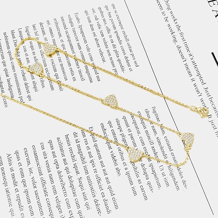 Heart Necklace for Women Gold/Silver Plated Trendy Heart Choker Lover Pendant Hypoallergenic Fashion Gold/Silver Necklace for Women Love Jewelry Gift for Women Girlfriend