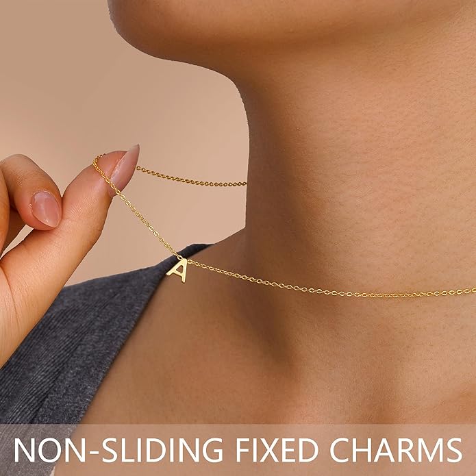 Turandoss Initial Necklaces for Women - Personalized 14K-Gold-Plated Letter A-Z Initial Pendant Necklaces Jewelry, Birthday Gifts for Women Teen Girls Girlfriend