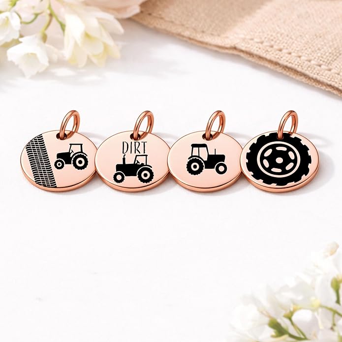 SM Design Western Charm Set of 4 – Stainless Steel Western Charms for Bracelets & Necklaces – Cowgirl, Ranch & Country Style Jewelry Charms – Western Gift for Women & Moms