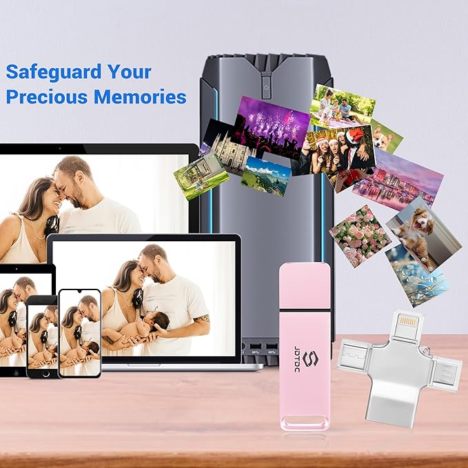 Auto-Backup-Photo-Stick 256GB | Fully Automatic Photo Video Saver for All Devices | Smart Duplicate Detection & Auto Sorting | Secure Photo & Video Memory-Stick-Flash-Drive Picture-Backup-Flash-Drive