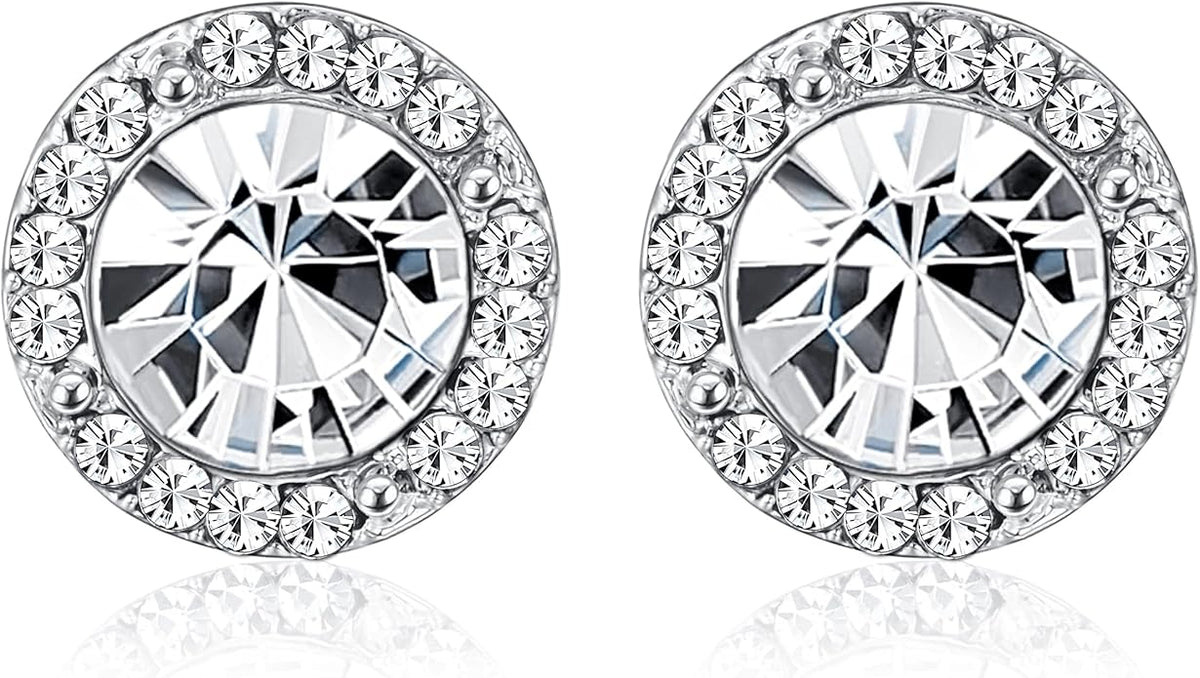 Thunaraz Elegant Clip on Earrings for Women Crystal Wedding Earrings Clip on Rhinestone Dance Competition Stage Opera Performance Earrings Formal Earrings for Brides Bridesmaids Non Pierced Jewelry