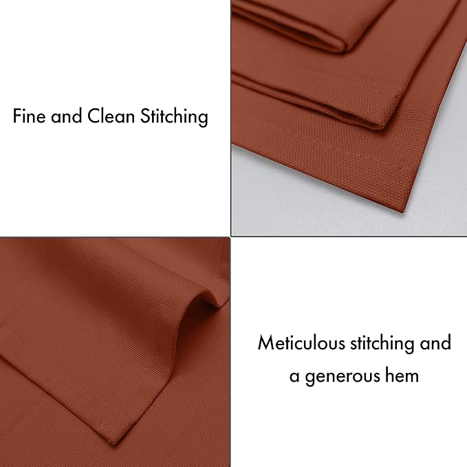 Ruvanti Premium Cloth Napkins Set of 6, 18x18 Inches, 100% Cotton, Washable, Soft & Absorbent, Perfect for Wedding, Christmas, ‎Thanksgiving Dinners - Rust