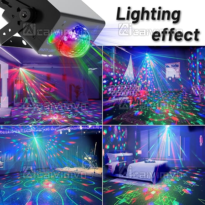 Party Lights Dj Disco Light Disco Ball Light LED Stage Strobe Lights Projector Sound Activated with Remote Control for Parties Club Bar Holiday Christmas Dance Gift Birthday Xmas Wedding Home Décor