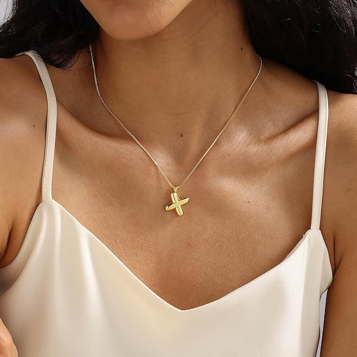 Bubble Gold Silver Letter Necklace Initial Necklaces for Women Trendy 14K Dainty Charm Pendant Name Necklace Personalized Jewelry Gift for Women Teen