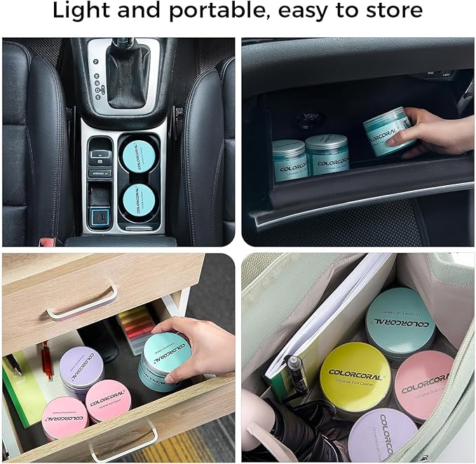 COLORCORAL Car Cleaning Gel 2Pack Car Clean Putty, Universal Car Interior Cleaner Slime, Perfect Keyboard Cleaning Kit Supplies, Auto Detailing Tools Accessories, Dust Remover Gifts for Men Women