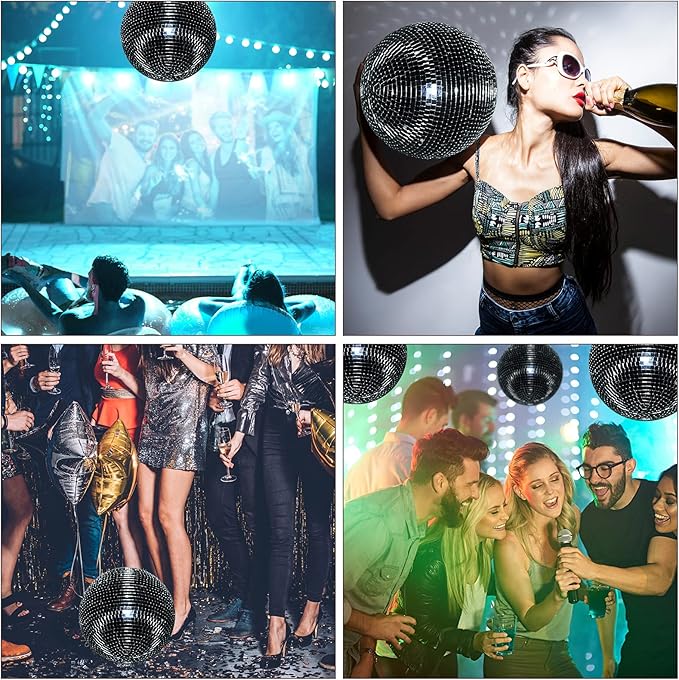 16 inch Disco Ball Decor Mirror Ball Hanging for Party Decration DJ Club Stage Bar Wedding, Silver