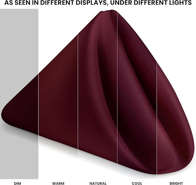 Utopia Home [24 Pack, Burgundy] Cloth Napkins 20x20 Inches, 100% Polyester Hemmed Edges, Washable and Reusable Ideal for Parties, Weddings and Dinners