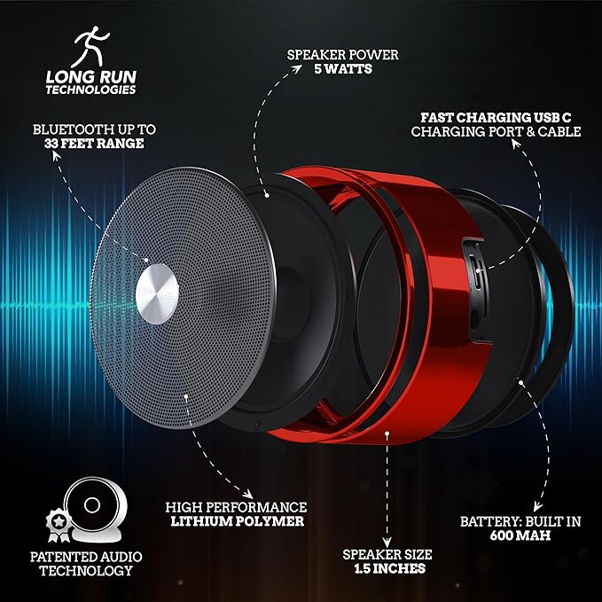 Bluetooth Speaker Pair - TF SD Card 3.5 mm Audio Cable - Dual Pairing Bluetooth Speakers - Bluetooth Multiple Wireless Speakers - Mothers Day Gift For Mothers - Bluetooth Speaker Multiple Pairing Red