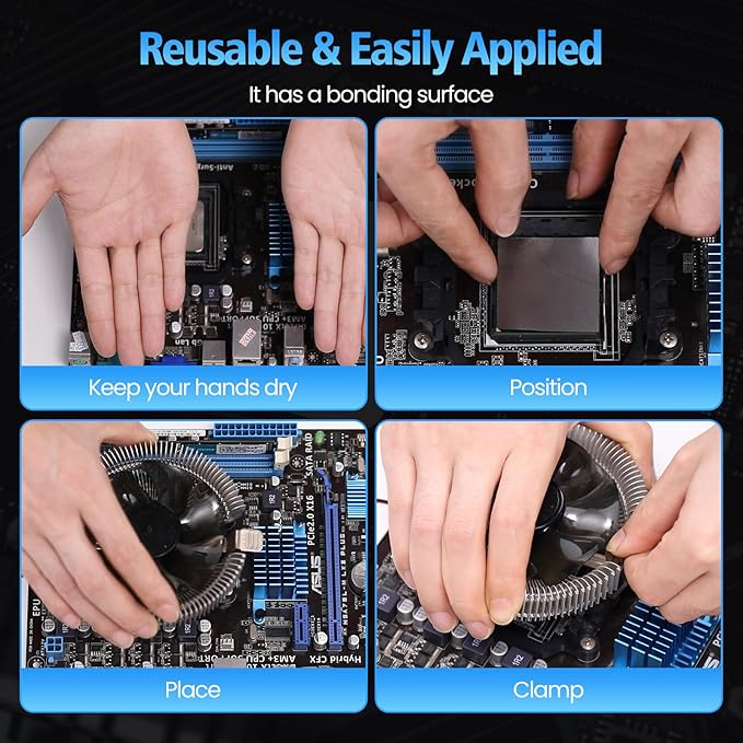 Thermal Pad,68 * 51 * 0.2mm,Graphene Thermal Pads for GPU/CPU/SSD/Electronics - Highly Efficient, Compressible (68 * 51mm)