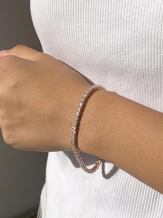 Original Classics 1.0 Cttw Miracle Set White Diamond Round Faceted Bezel Tennis Bracelet (I-J Color, I3 Clarity) - Choice of Metal Color and Size