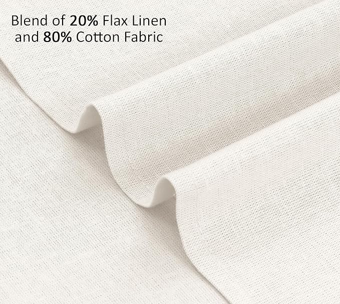 Ruvanti Linen Napkins Set of 12, 18x18 Cloth Napkins, Cotton Linen Blend Napkins Cloth Washable, Soft, Reusable Dinner Napkins for Wedding, Parties, Christmas, Thanksgiving, Everyday Use - Ivory