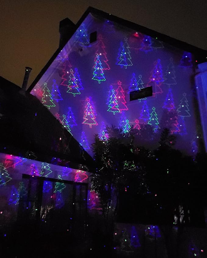 Motion Pattern Firefly 3 Models in 1 Continuous 18 Patterns LedMall RGB Outdoor Laser Garden and Christmas Lights with RF Remote Control and Security kit