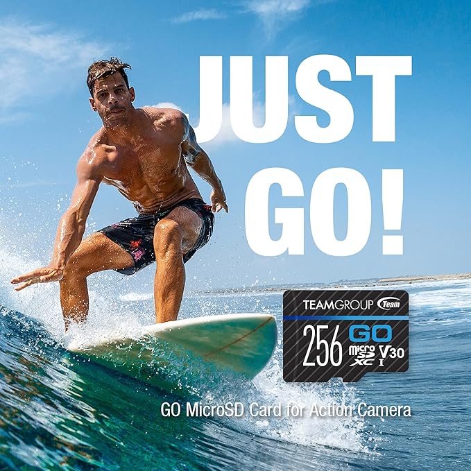 TEAMGROUP GO Card 512GB Micro SDXC UHS-I U3 V30 4K, R/W up to 100/90 MB/s for GoPro & Action Cameras High Speed Flash Memory Card for Outdoor, Sports, 4K Shooting TGUSDX512GU302