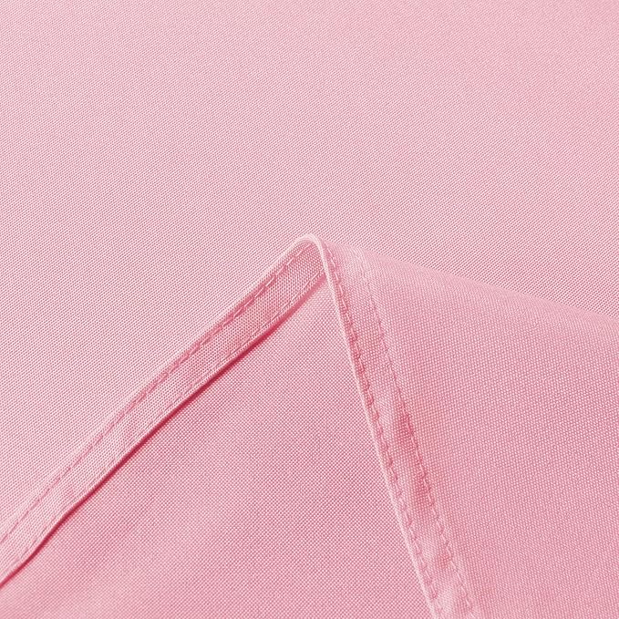 sancua Round Tablecloth - 48 Inch - Water Resistant Spill Proof Washable Polyester Table Cloth Decorative Fabric Table Cover for Dining Tables, Buffet Parties and Camping, Pink