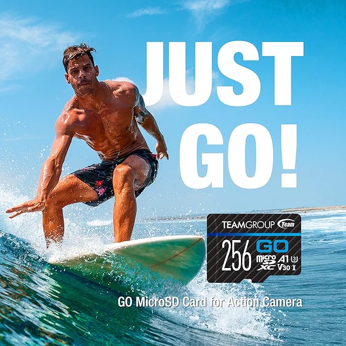 TEAMGROUP GO Card 512GB Micro SDXC UHS-I U3 V30 4K, R/W up to 100/90 MB/s for GoPro & Action Cameras High Speed Flash Memory Card with Adapter for Outdoor, Sports, 4K Shooting TGUSDX512GU303