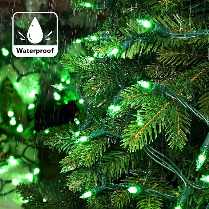 Joomer Mini Christmas String Lights - 19.5FT 100 LED Plug-in String Light, Connectable Waterproof Fairy Lights for Indoor Outdoor Decor, Patio, Home, Garden,Holiday,Christmas Decoration - Green
