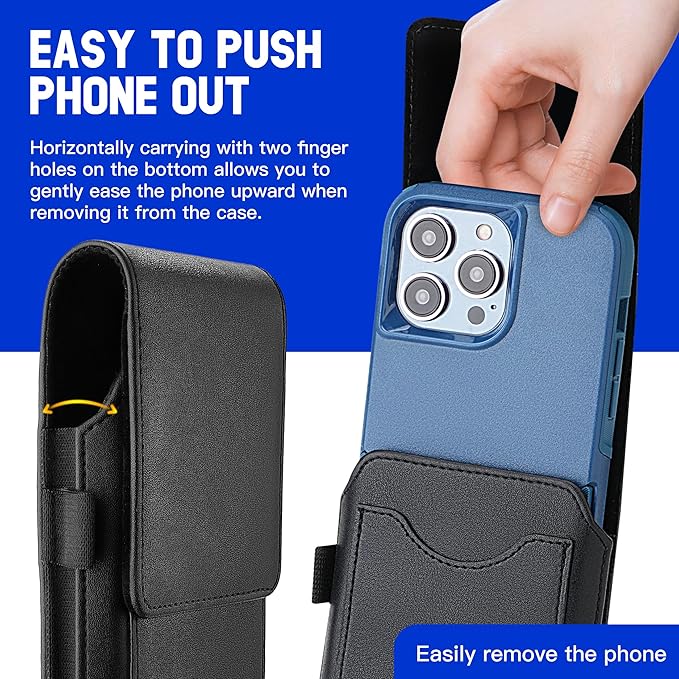 Mopaclle XL Cell Phone Holster with Belt Clip and Loop, Rugged Phone Belt Holder Compatible with Galaxy S25 Ultra, S24 Ultra, Note 20 Ultra, Moto G Power – Fits with Case On, for Men Women