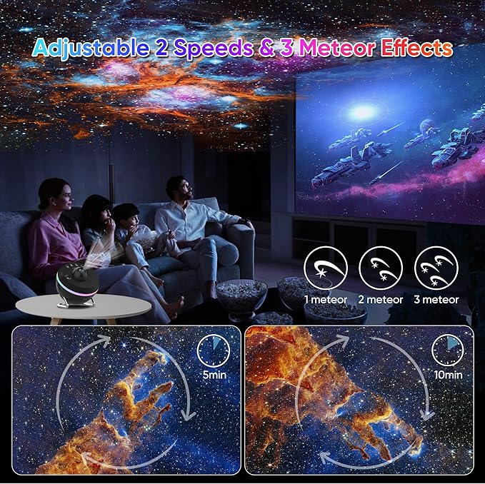 Galaxy Projector, 13 in 1 HD Planetarium Star Projector for Bedroom, Kids' Star Light with Meteor Effects and Timer
