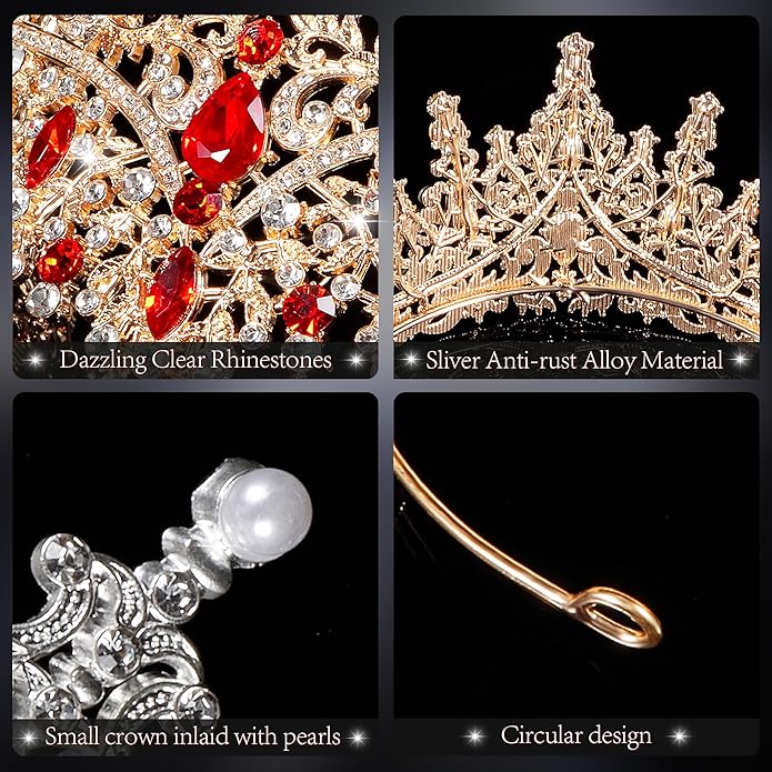 Crowns for Women - Tiaras for Women Crystal Queen Crown for Birthday Costume Party Celebration