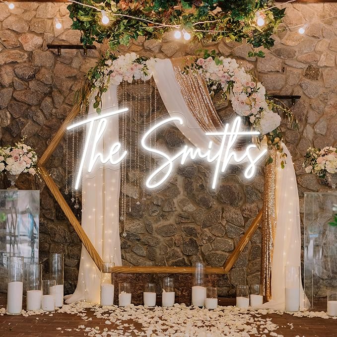 Custom Neon Signs, Personalized Large Led Neon Lights Sign,Neon Sign Customizable for Wall Decor Wedding Birthday Party Bedroom Bar Shop Name Logo Lights (Optional 16" to 60") (2 Lines)