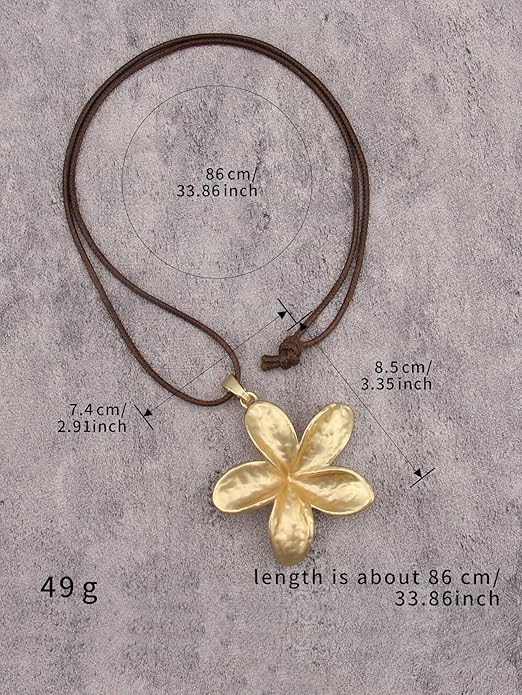 Boho Leather Necklace Women Bohemian Brown Circle Pendant Necklace Choker Long Necklaces for Women Boho Ring Large Pendant