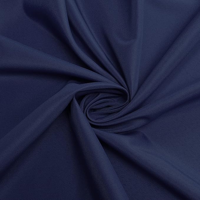sancua Round Tablecloth - 90 Inch - Water Resistant Spill Proof Washable Polyester Table Cloth Decorative Fabric Table Cover for Dining Tables, Buffet Parties and Camping, Navy