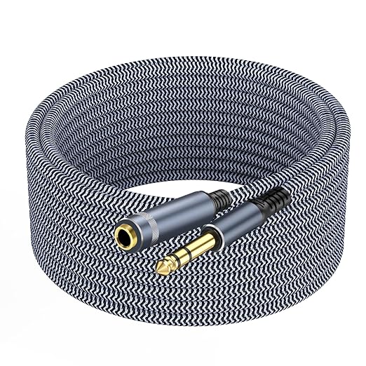 1/4 inch Extension Cable 10ft, 1/4" Male to Female Stereo Headphone Guitar Cable
