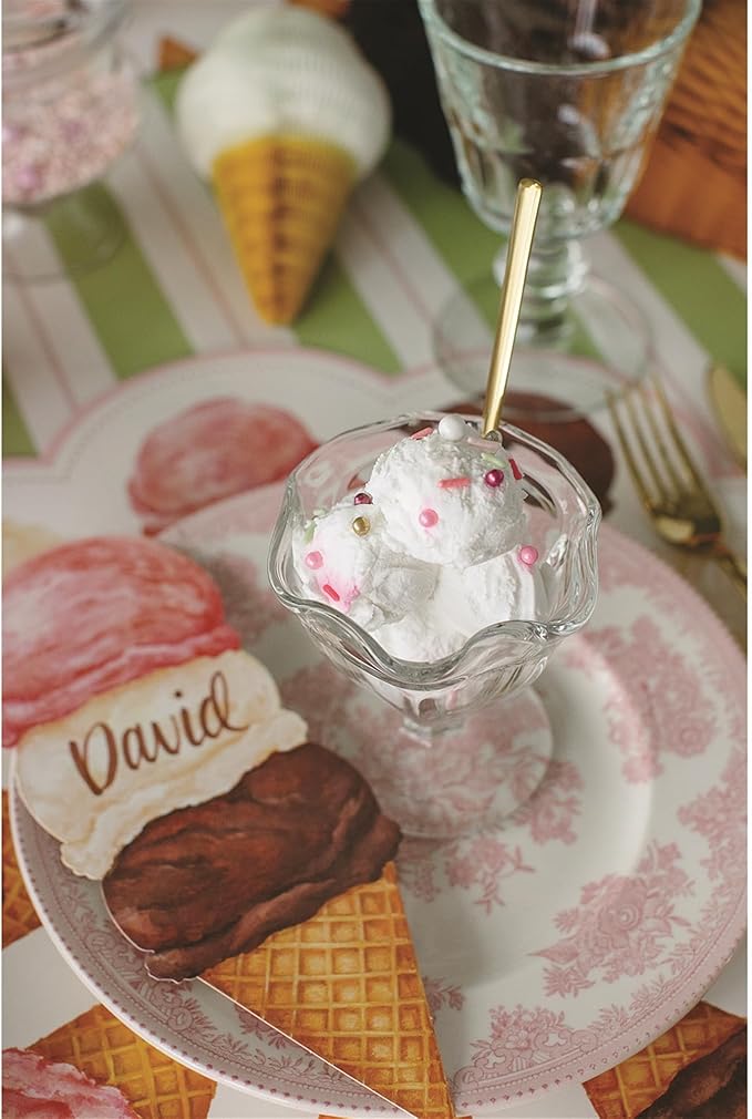 Hester & Cook Table Accent Place Cards - Dinner Name Cards for Table Setting Set of 12 - Made in USA (Ice Cream)