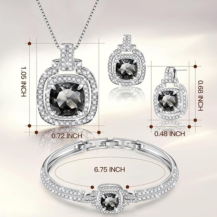 Celestial Whispers Crystal Jewelry Sets For Women Bracelet Necklace and Earrings Sets Idea Gift for Wife Girlfriend or Mothers