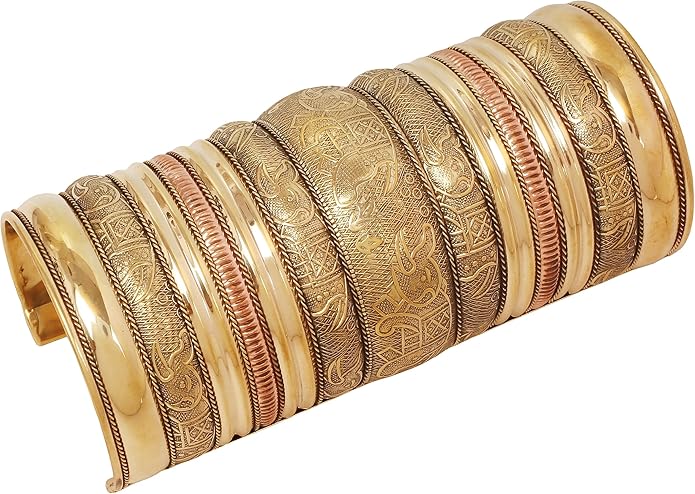 Touchstone Indian Bollywood Handcrafted Slip In Easy To Wear Stylish Wrist Enhancer Designer Broad Jewelry Cuff Bracelet For Women and Men.