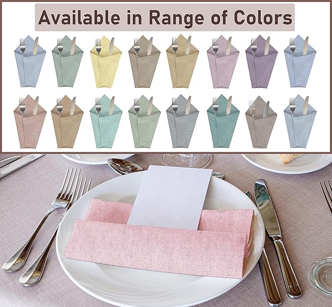 Ruvanti Cloth Napkins Set of 12, 18x18 Reusable Napkins Cloth Washable, Soft & Durable Table Napkin, Poly Cotton Fabric Dinner Napkins for Parties, Christmas, Thanksgiving, Weddings - Pink