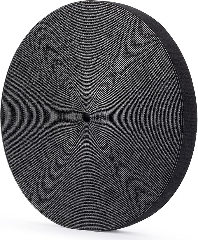 Reusable Wire Management Roll Nylon Fastening Cable Ties Straps Xnakko 3/4 inch double-sided hook and loop tape (Black, 25 yards)