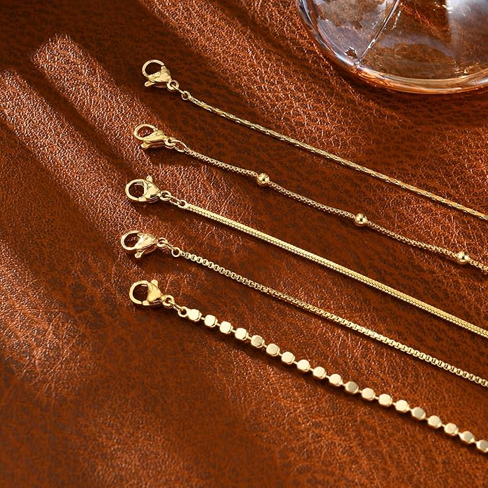 Gold Bracelets for Women, 14K Gold Plated Stackable Bracelet Stack Set Adjustable Charm Paperclip Chain Snake Link Layered Waterproof Jewelry Sets Gifts