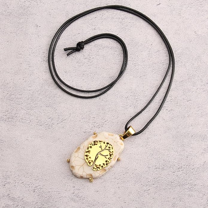 GelConnie Boho Necklaces for Women Vintage Silver Circles Long Pendant Necklace Cowgirl Sweater Necklace Adjustable Leather Choker Necklace for Women