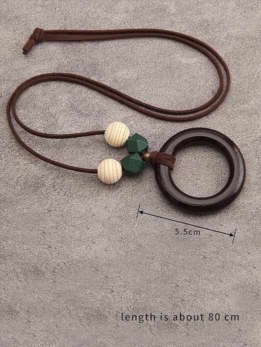 GelConnie Boho Necklaces for Women Vintage Silver Circles Long Pendant Necklace Cowgirl Sweater Necklace Adjustable Leather Choker Necklace for Women