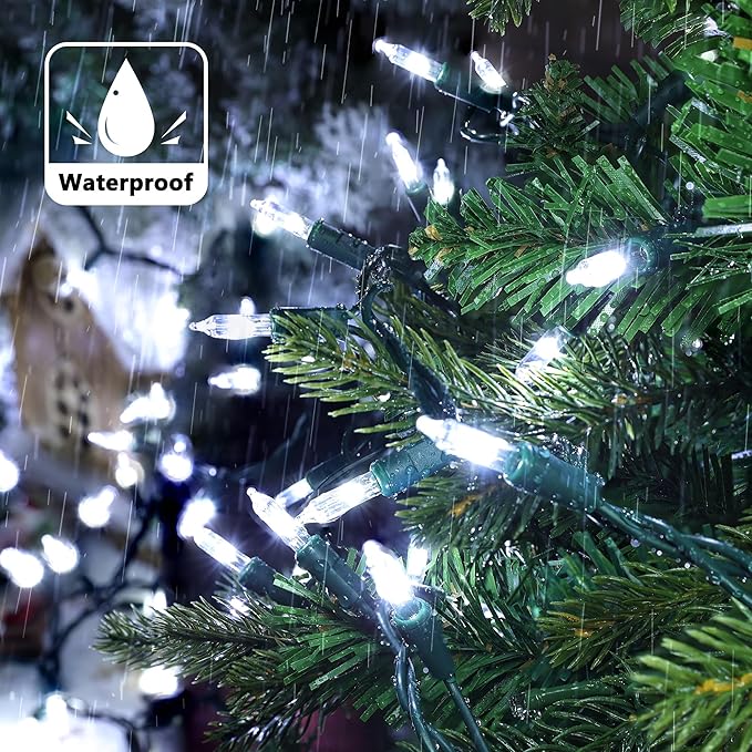 Joomer Mini Christmas String Lights - Total 58.5 FT 300 LED Plug-in String Light, Connectable Waterproof Fairy Lights for Indoor Outdoor Decor, Patio, Home,Christmas Decoration - White