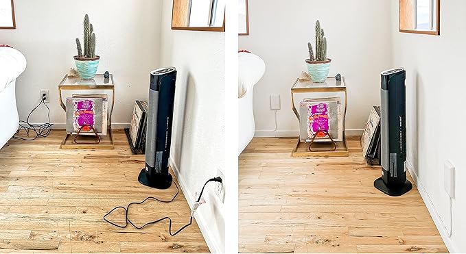 Sleek Socket Original & Patented Ultra-Thin Outlet Concealer with Cord Concealer Kit, Flat Extension Cord with Multi Outlets Power Strip, Ideal for Home Improvement, Hide Bulky and Messy Cords