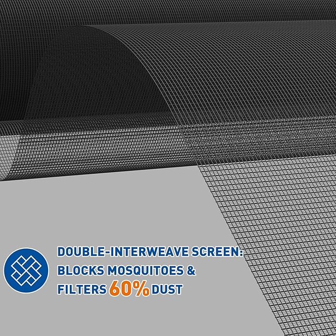 MAGZO Window Screen Replacement Mesh Roll, 37.4in × 16.4ft Upgraded Dual Interlaced Woven Siftproof Screen 40x40 Mesh for Porch Doors Repair Kit, Ultra Heavy Duty Woven for Garden, Patio DIY Projects