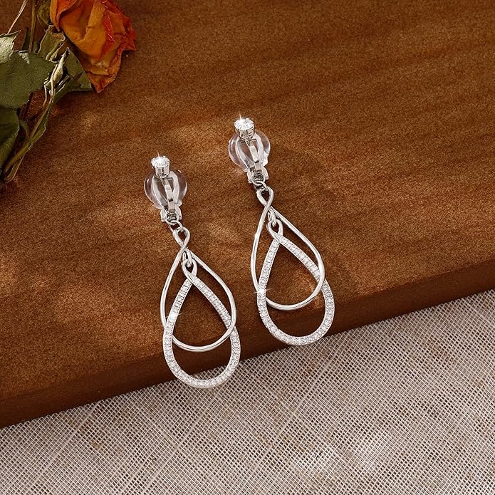 Clip on Earrings for Women Statement Drop Dangle Earrings for Women Jewelry Hypoallergenic Trendy 14K Gold/Silver Plated Earring Non Pierced Earring Jewelry Gifts Wedding Party Fashion Trendy Jewelry Gifts