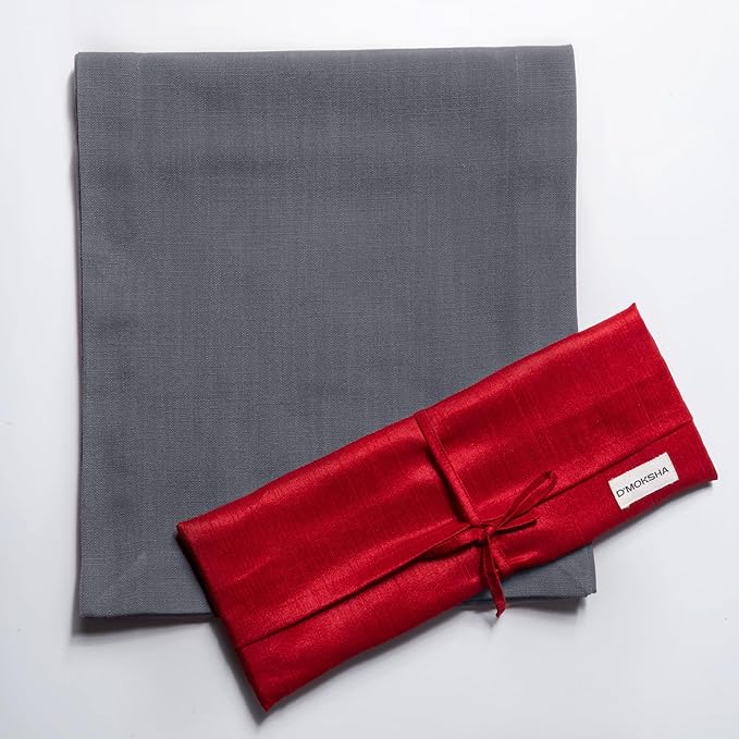 D'Moksha Homes Charcoal Grey Table Runner 14 x 72 Inch - Faux Linen Table Runner 72 Inches Long - Wrinkle Resistant, Machine Washable for Fall, Thanksgiving, Holiday - 100% Recycled Fabric