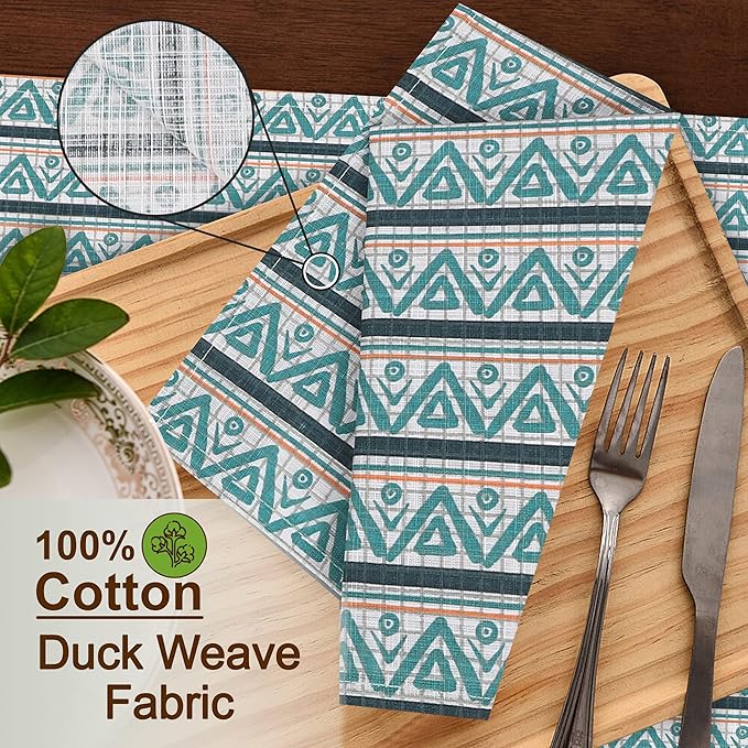 RUVANTI Cloth Napkins Set of 6 Cotton 100%, 18x18 Inches Napkins Cloth Washable, Soft, Absorbent. Cotton Napkins for Parties, Christmas, Thanksgiving, Weddings, Dinner Napkins Cloth - Kite
