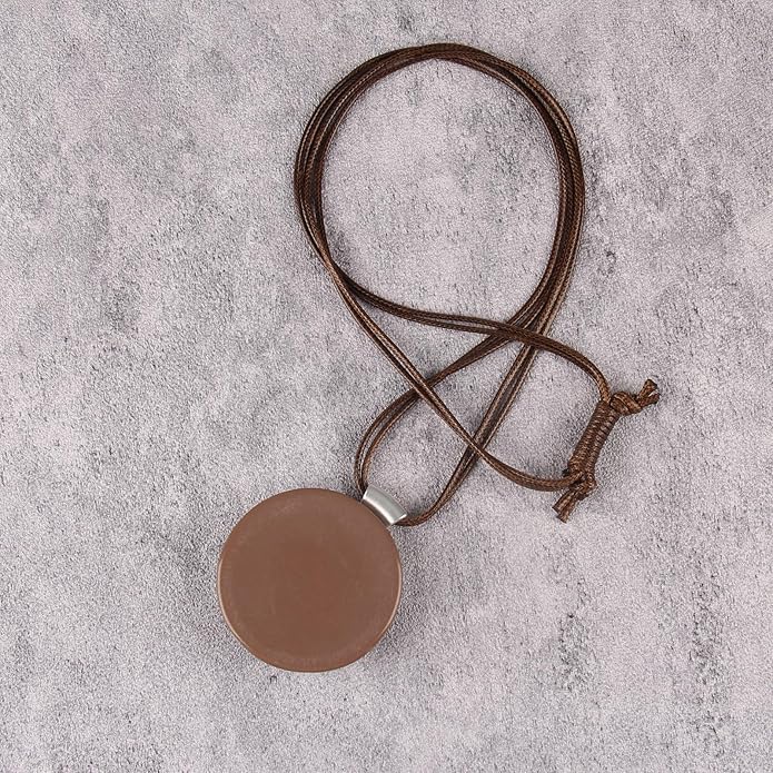 Boho Leather Necklace Women Bohemian Brown Circle Pendant Necklace Choker Long Necklaces for Women Boho Ring Large Pendant