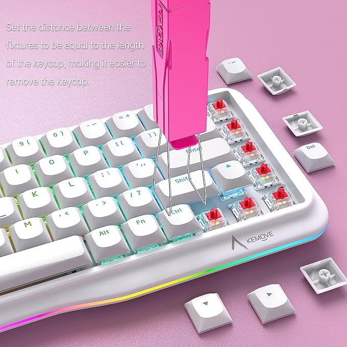 KEMOVE P10 2-in-1 Switch Puller Keycap Puller for Mechanical Keyboard, 304 Stainless Steel Key Switch Keycap Puller, Easily Remove and Replace Gaming Keyboard Switches and keycaps